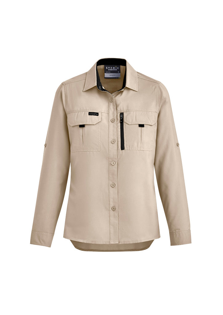 Syzmik Women's Outdoor Long Sleeve Shirt - Sand