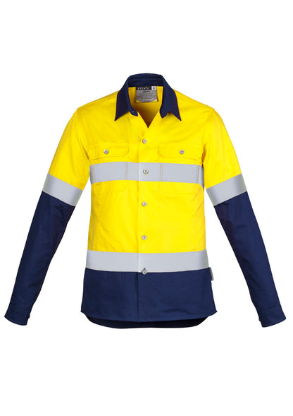 Syzmik Women's Industrial Long Sleeve Shirt - Hoop Taped - Yellow/Navy