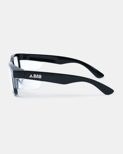 BAD LUCID™ SAFETY GLASSES (BLACK/CLEAR)