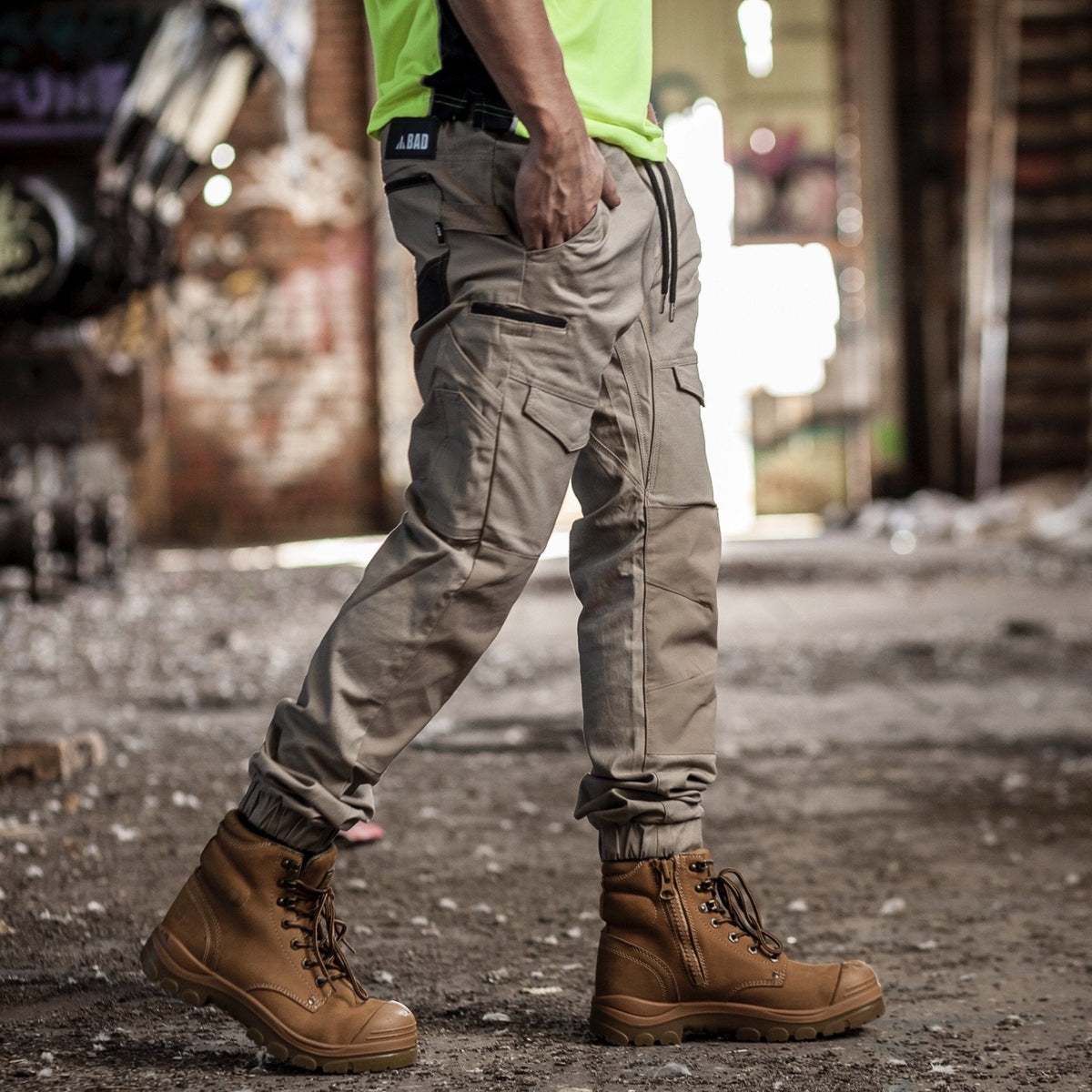 BAD SAVIOUR™ CUFFED ELASTIC WAIST WORK PANTS