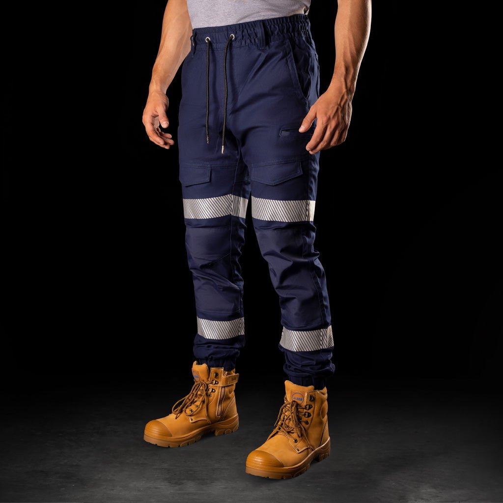 BAD SAVIOUR™ CUFFED ELASTIC WAIST WORK PANTS WITH 3M TAPE
