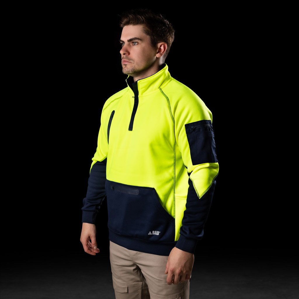 BAD WATERPROOF RAIN-DEFEND™ HI-VIS FLEECE 1/4 ZIP JUMPER