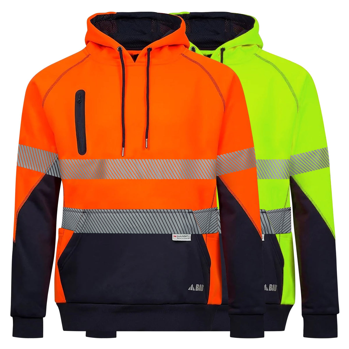 BAD WATERPROOF RAIN-DEFEND™ HI-VIS FLEECE HOODIE WITH 3M TAPE