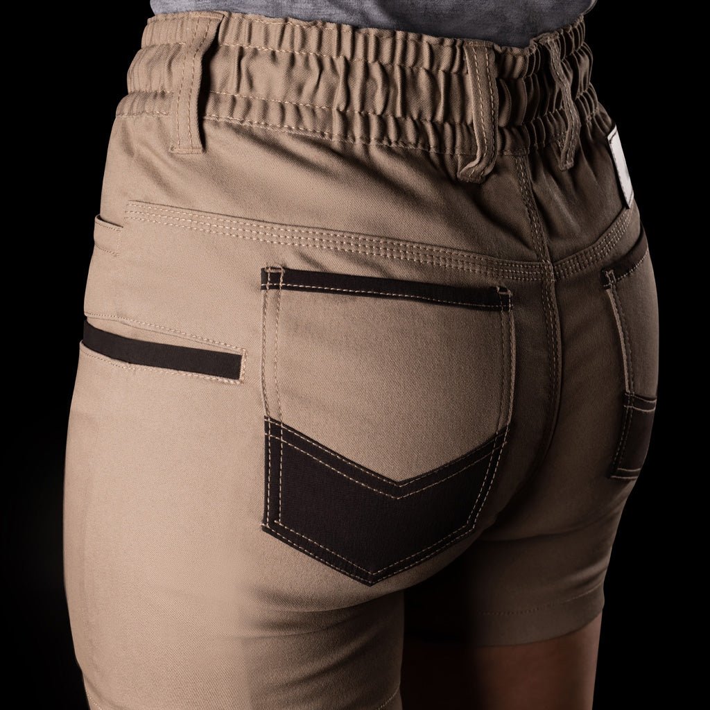 BAD WOMENS SAVIOUR-PRO™ ELASTIC WAIST WORK SHORT SHORTS