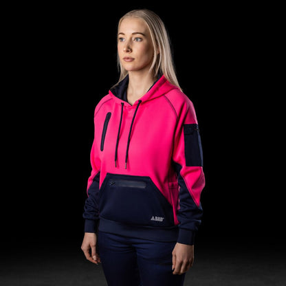 BAD WOMENS WATERPROOF RAIN-DEFEND™ HI-VIS FLEECE HOODIE