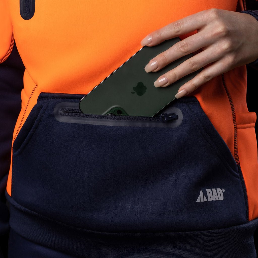 BAD WOMENS WATERPROOF RAIN-DEFEND™ HI-VIS FLEECE HOODIE