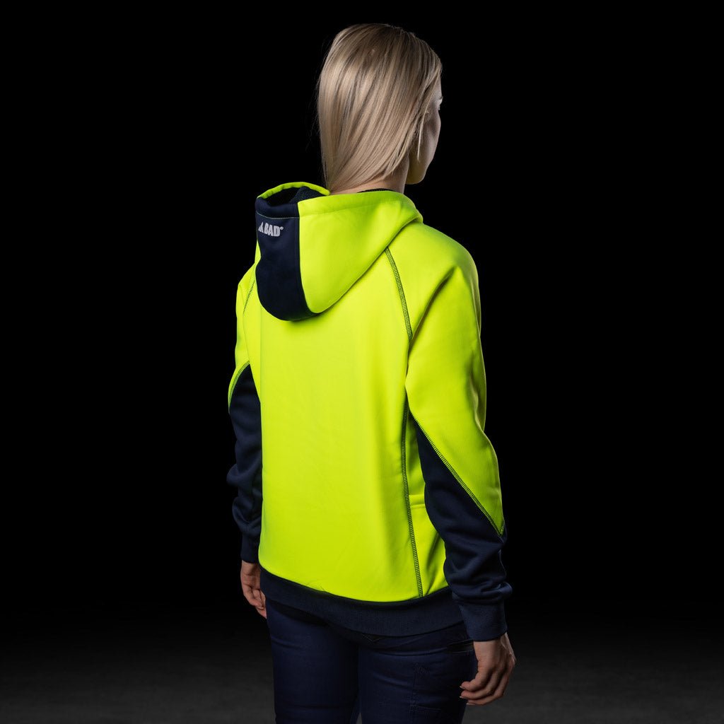 BAD WOMENS WATERPROOF RAIN-DEFEND™ HI-VIS FLEECE HOODIE