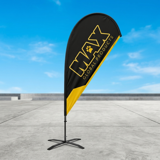 Single sided teardrop feather flag