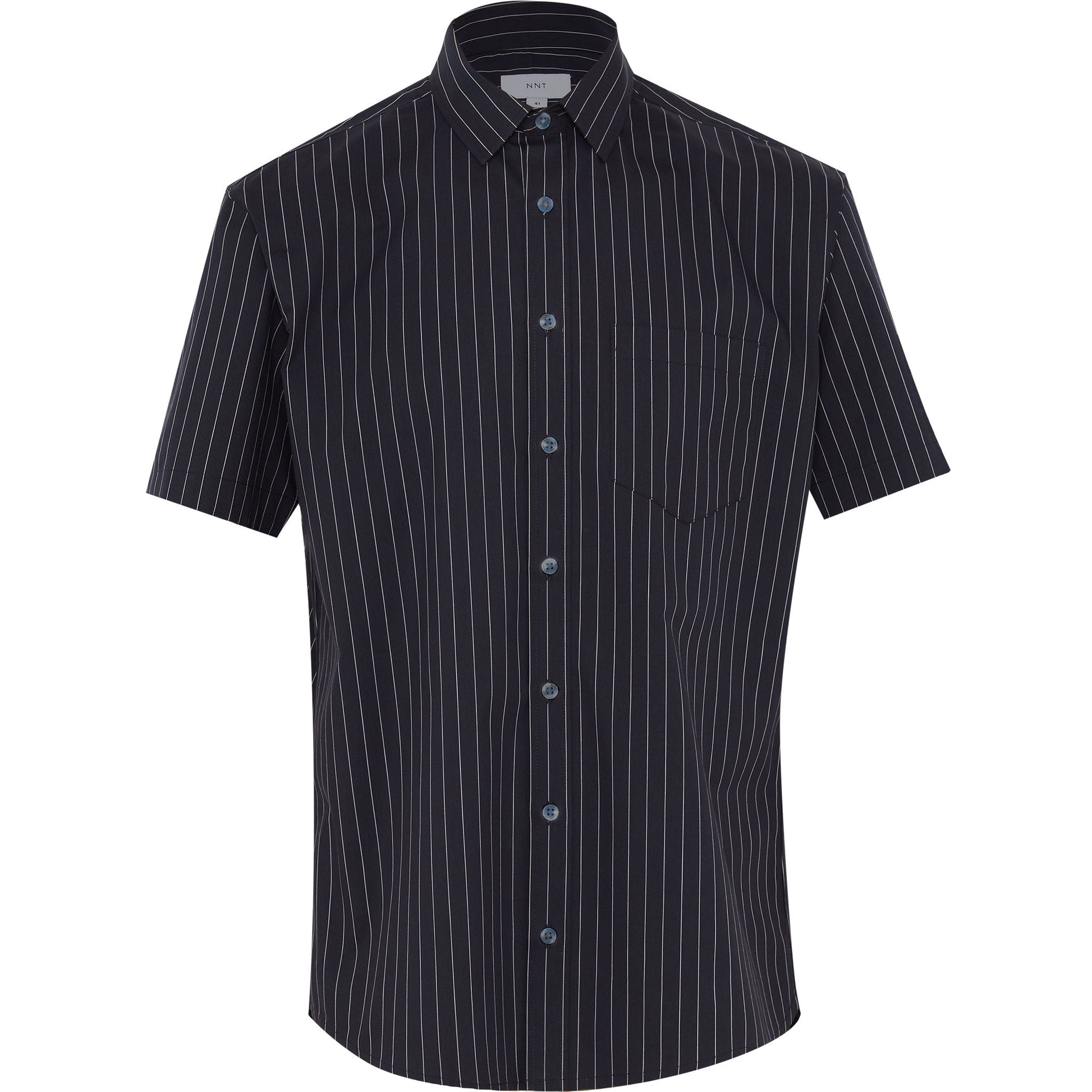 NNT CATJDM Avignon Pinstripe Stretch Short Sleeve Shirt