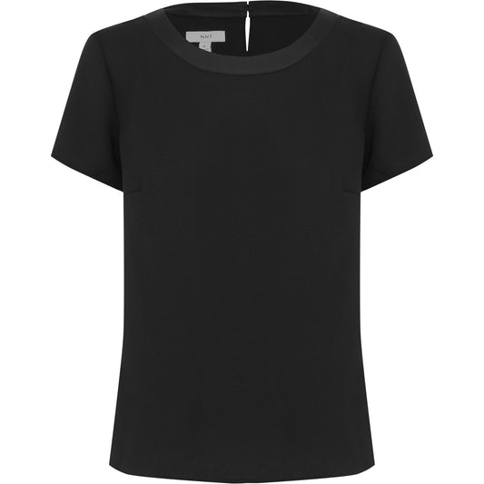 NNT CATU2N Satin Back Crepe Short Sleeve Shell Top