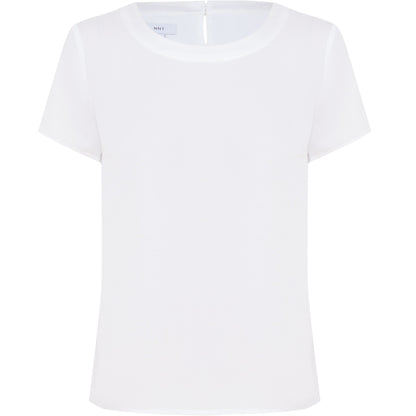 NNT CATU2N Satin Back Crepe Short Sleeve Shell Top
