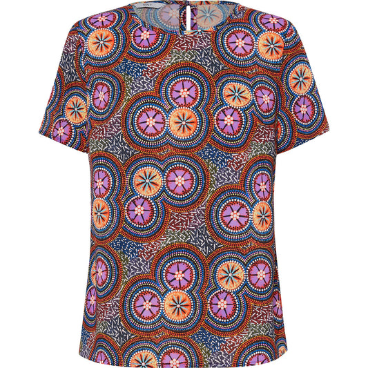 NNT CATUSV Polyester Print Bush Tucker Indigenous Blouse