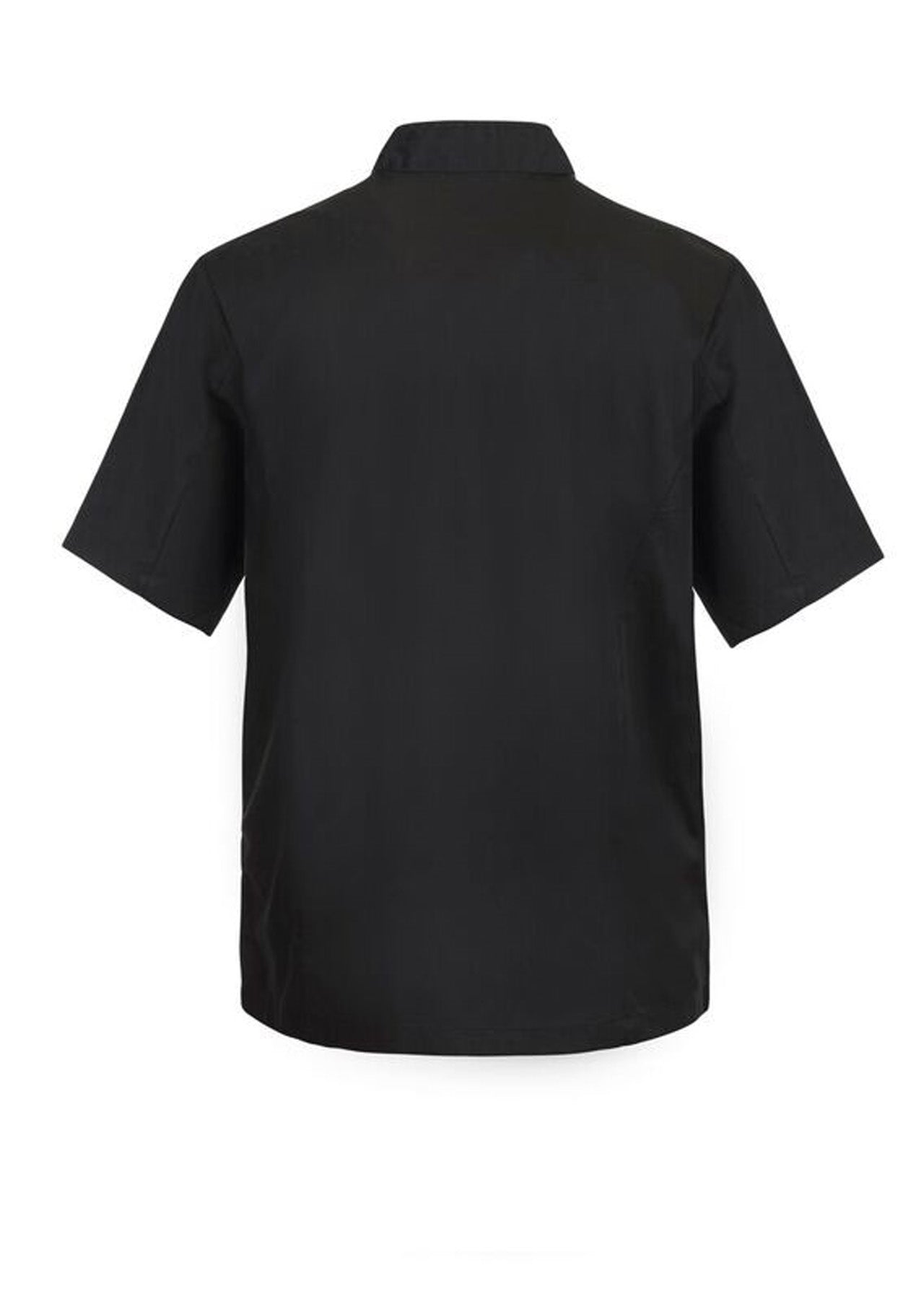 Chefscraft CJ052 Lightweight Executive Short Sleeve Chefs Jacket With Press Studs in Black Jkt / Black Buttons