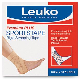 BEIERSDORF B76015 Leuko Sport Premium Plus Rigid Strapping Tape 3.8cm x 13.7m Flesh