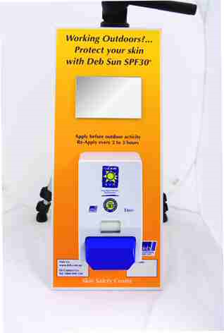 SC JOHNSON DEB D1186 Deb Stoko Sun Skin Safety Board with Dispenser & Sunscreen 1L
