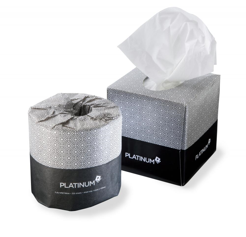 CAPRICE PAPER C-225CW Caprice Toilet Roll Platinum White 3Ply 225 Sheets Carton of 48