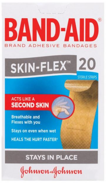 JOHNSON & JOHNSON J37206175 Band-Aid Skin-Flex Regular Strips Pack of 20