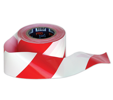 Max Global Products BT25B Barricade Tape, Red & White Diagonal Stripe, 75mm x 100m