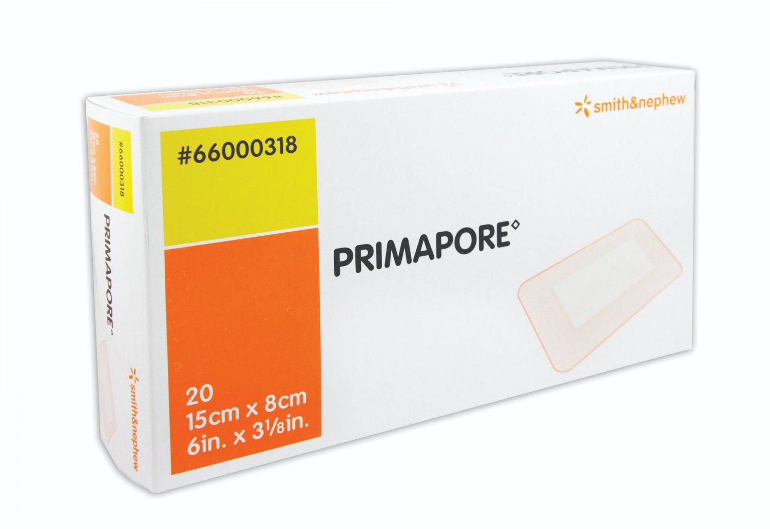 SMITH & NEPHEW S66000318 Primapore Adhesive Dressing 15cm x 8cm Box of 20