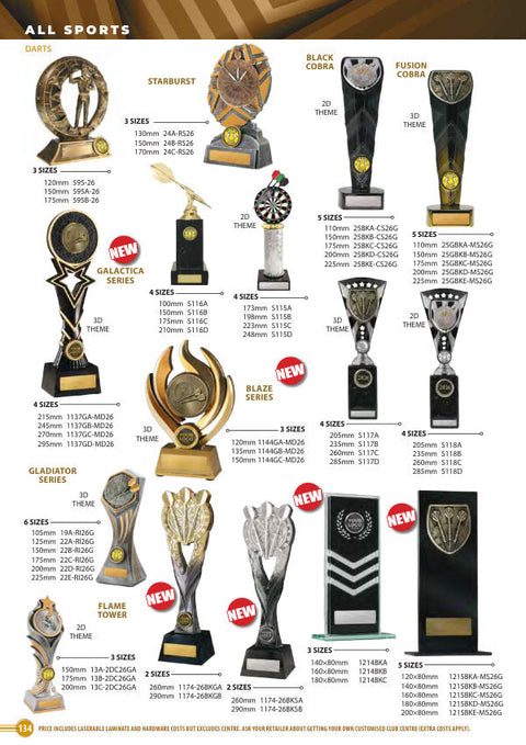 Cover of the Some Really Different Trophies Darts catalogue 2026