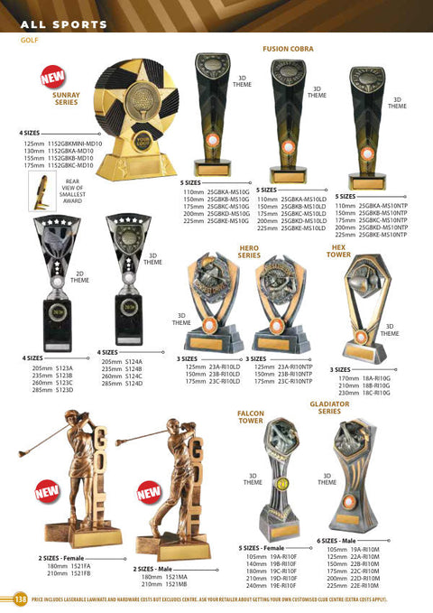 Cover of the Some Really Different Trophies Golf catalogue 2026