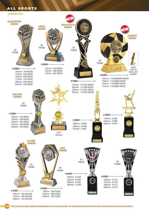 Cover of the Some Really Different Trophies Gymnastics catalogue 2026