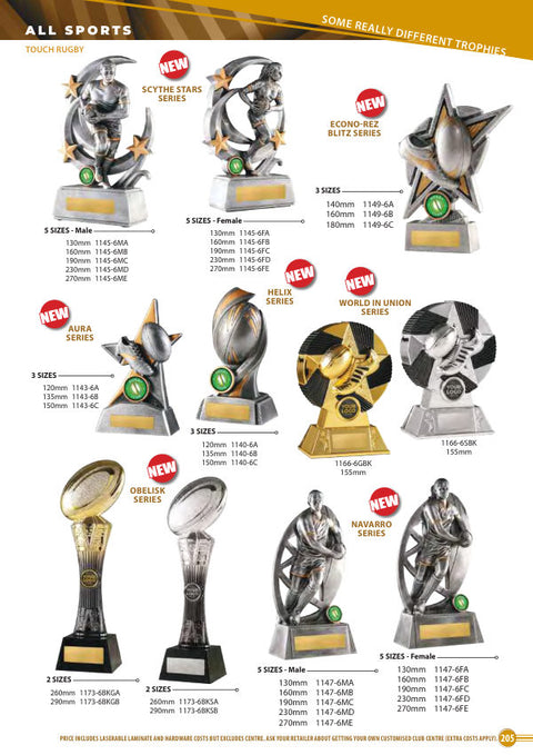 Cover of the Some Really Different Trophies Touch & Oztag catalogue 2026