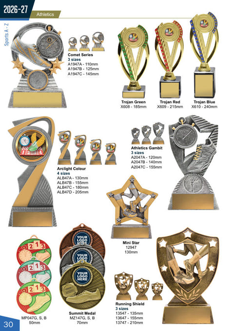 Cover of the Trophies for Distinction Athletics catalogue 2026