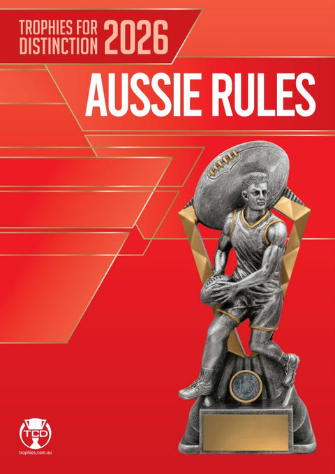 Cover of the Trophies for Distinction Aussie Rules catalogue 2026