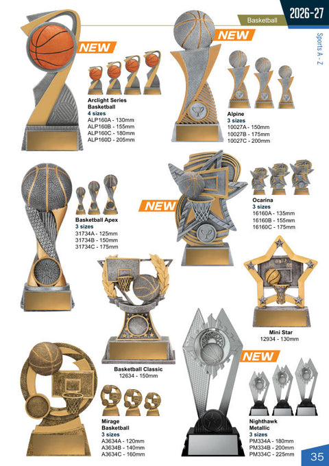 Cover of the Trophies for Distinction Basketball catalogue 2026
