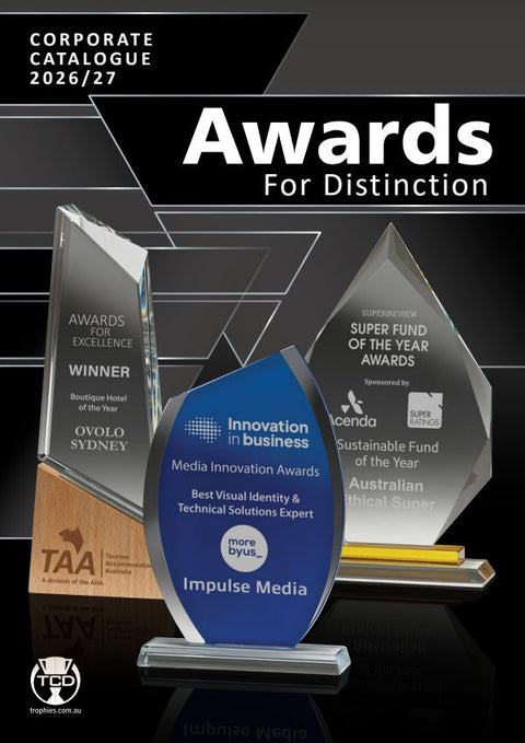 Cover of the Trophies for Distinction Corporate catalogue 2026