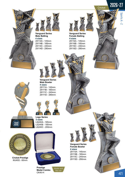 Cover of the Trophies for Distinction Cricket catalogue 2026