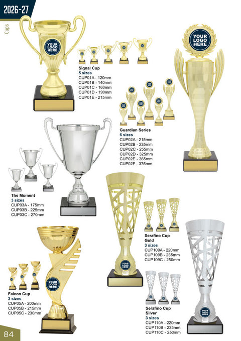 Cover of the Trophies for Distinction Cups catalogue 2026