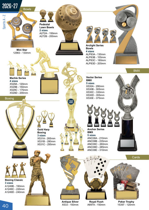 Cover of the Trophies for Distinction Lawn Bowls catalogue 2026