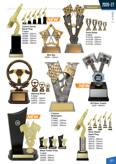 Cover of the Trophies for Distinction Motorsport catalogue 2026