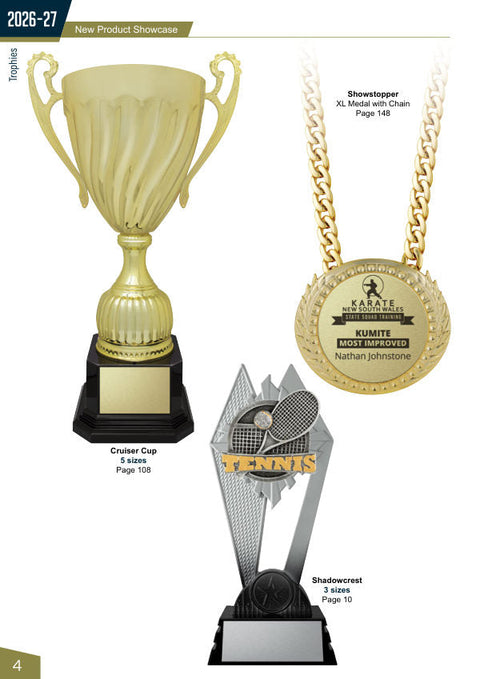 Cover of the Trophies for Distinction Multi-sport Trophies catalogue 2026