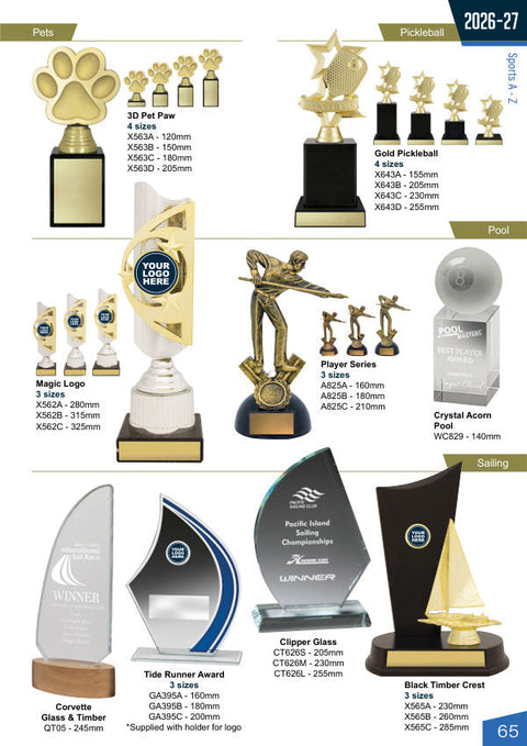 Cover of the Trophies for Distinction Pickleball catalogue 2026