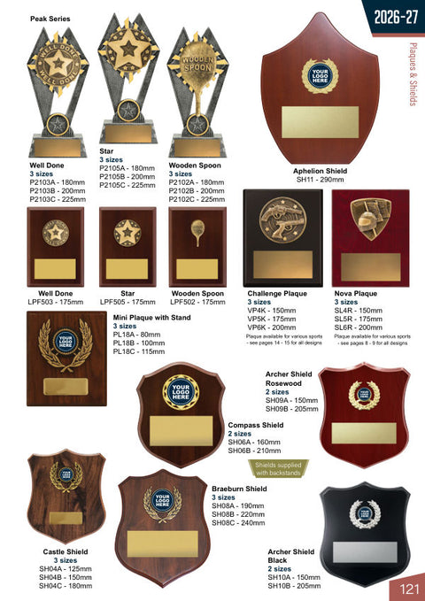Cover of the Trophies for Distinction Plaques & Shields catalogue 2026
