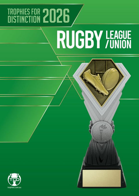 Cover of the Trophies for Distinction Rugby catalogue 2026