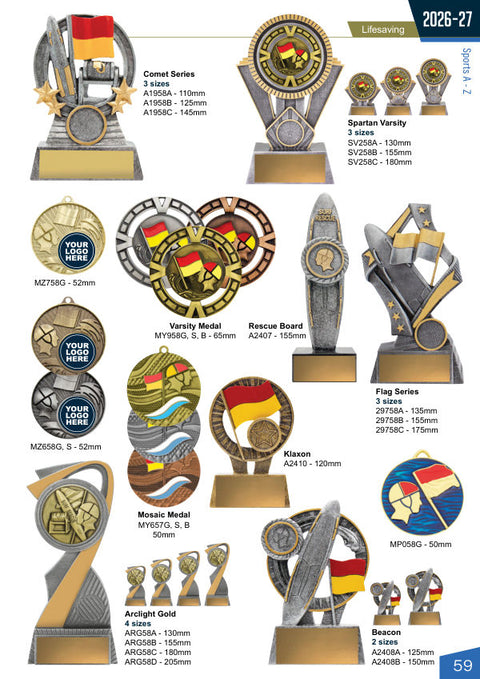 Cover of the Trophies for Distinction Surf Lifesaving catalogue 2026