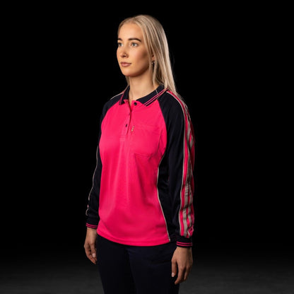 WOMENS HI-VIS L/S POLO SHIRT