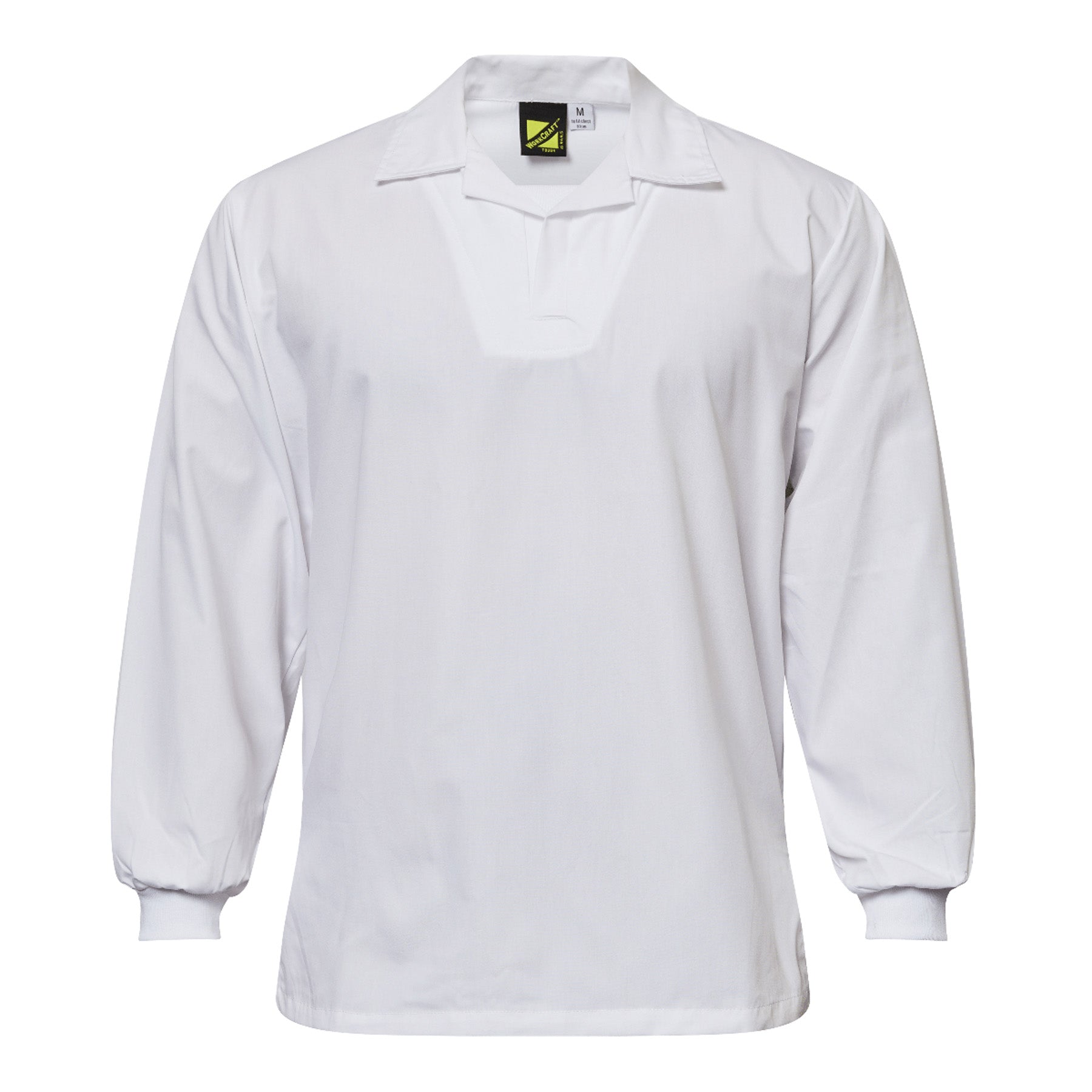 Workcraft WS3015 Long Sleeve Food Industry Jacshirt With Modesty Neck Insert in White