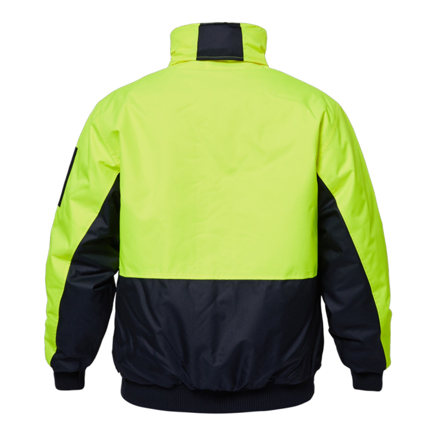 Workcraft WW9012 Hi Vis Modern Bomber Jacket in Yellow/Navy