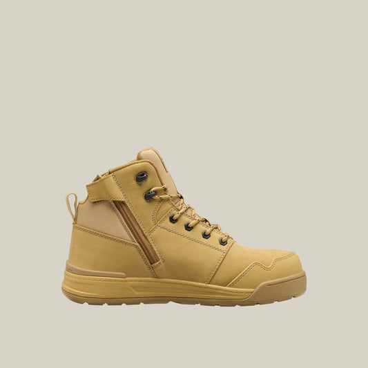 Hard Yakka Y60122 Evolution Lace Up & Side Zip 5" Steel Toe Safety Boot - Wheat