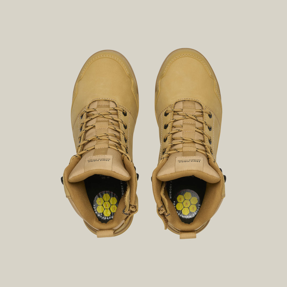 Hard Yakka Y60122 Evolution Lace Up & Side Zip 5" Steel Toe Safety Boot - Wheat