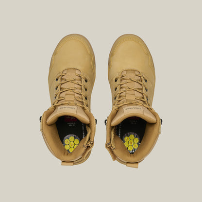 Hard Yakka Y60137 Evolution Lace Up & Side Zip 6" Steel Toe Safety Boot - Wheat