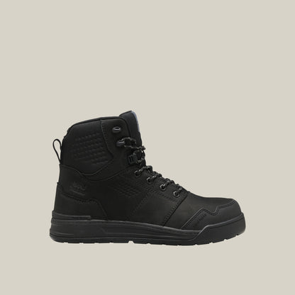 Hard Yakka Y60138 Evolution Lace Up & Side Zip 6" Steel Toe Safety Boot - Black