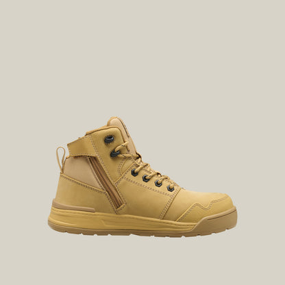 Hard Yakka Y60147 Women's Evolution Lace Up & Side Zip 5" Steel Toe Safety Boot - Wheat