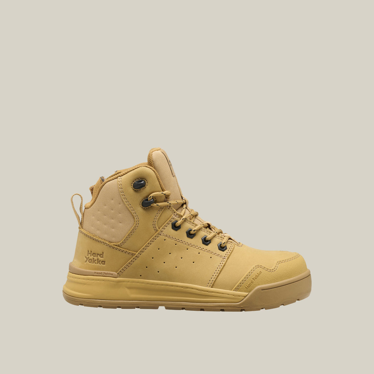 Hard Yakka Y60147 Women's Evolution Lace Up & Side Zip 5" Steel Toe Safety Boot - Wheat