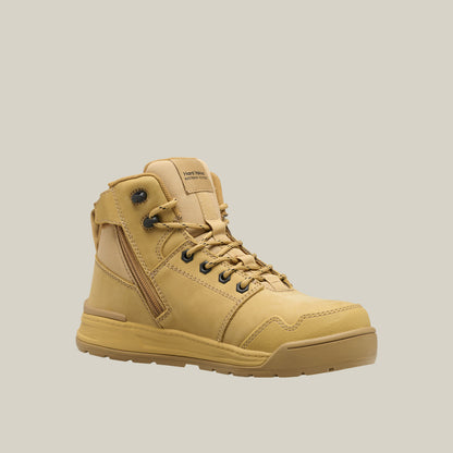Hard Yakka Y60147 Women's Evolution Lace Up & Side Zip 5" Steel Toe Safety Boot - Wheat
